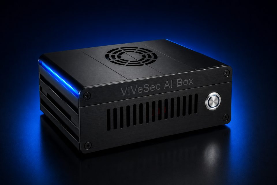 ViVeSec AI Box device in an office environment